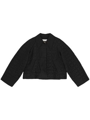 GANNI butterfly logo-quilted jacket - Black