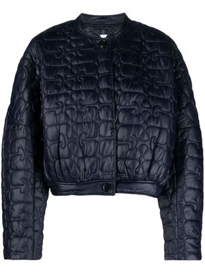 GANNI button-up quilted bomber jacket - Blue