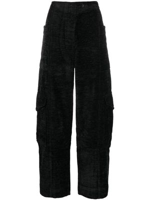 GANNI chenille tapered trousers - Black