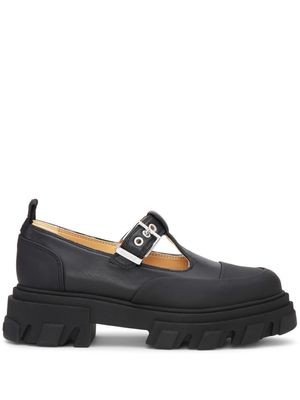 GANNI cleated Mary Jane shoes - Black