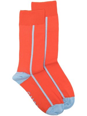 GANNI colour-block socks - Orange