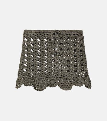 Ganni Crochet cotton-blend miniskirt