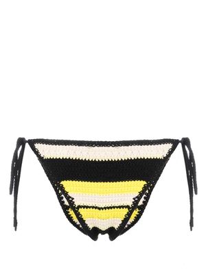 GANNI crochet string bikini-bottoms - Black