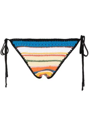 GANNI crochet string bikini-bottoms - Multicolour
