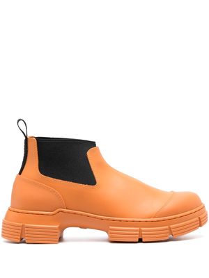 GANNI Crop City rubber boots - Orange