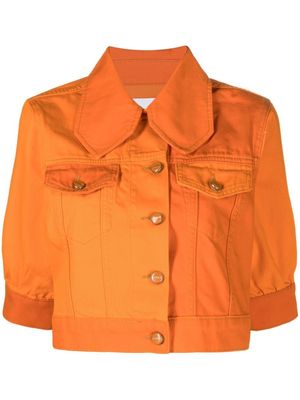 GANNI cropped short-sleeve jacket - Orange