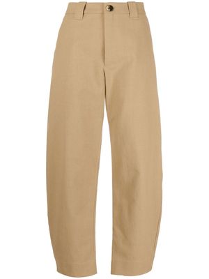 GANNI cropped tailored trousers - Neutrals