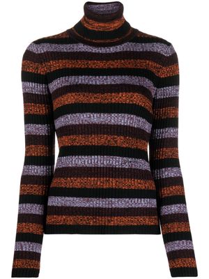 GANNI cut-out merino jumper - Purple