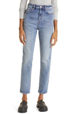 Ganni Cutye High Waist Crop Slim Jeans in Mid Blue Vintage