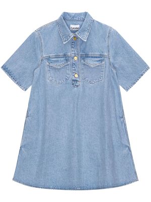 GANNI denim cotton minidress - Blue