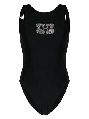 GANNI Diamanté embellished swimsuit - Black