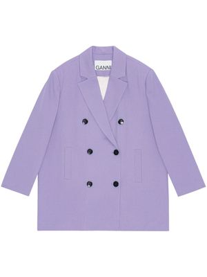 GANNI double-breasted blazer - Purple