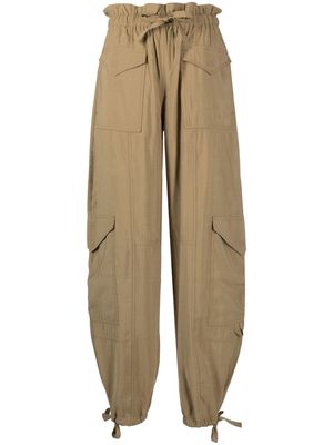 GANNI drawstring cargo trousers - Neutrals