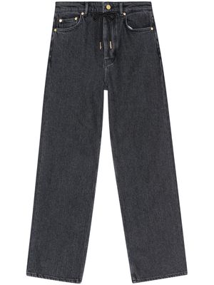 GANNI drawstring-fastening straight-leg jeans - Blue