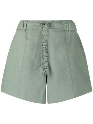 GANNI drawstring suiting shorts - Green