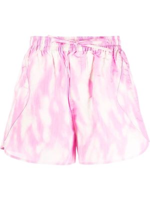 GANNI drawstring tech shorts - Pink