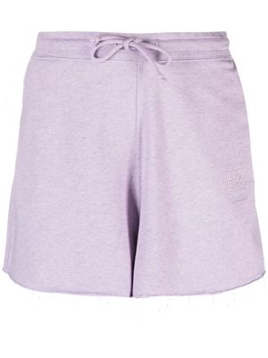 GANNI drawstring-waist organic-cotton shorts - Purple