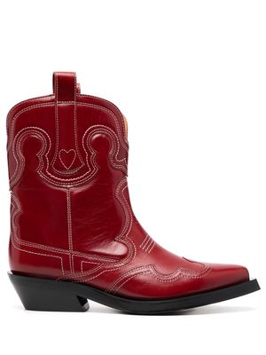 GANNI embroidered leather boots