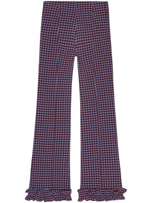 GANNI gingham check trousers - Red