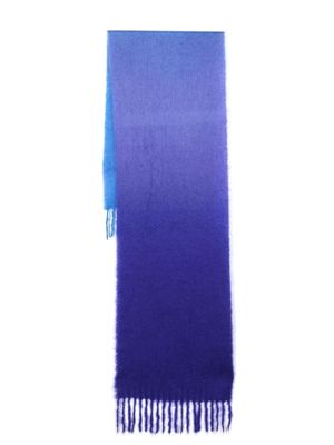 GANNI gradient-effect mohair-blend scarf - Blue