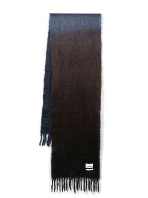 GANNI gradient mohair-blend scarf - Brown