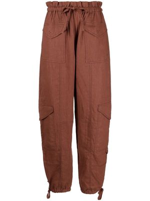 GANNI hemp cargo track pants - Brown