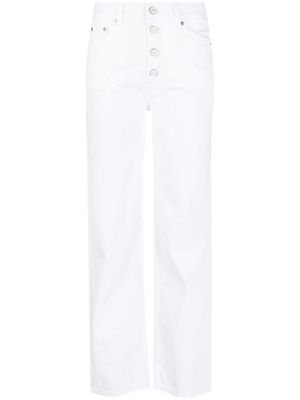 GANNI high-rise straight-leg jeans - White