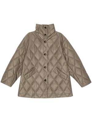 GANNI high-shine finish quilted jacket - Neutrals