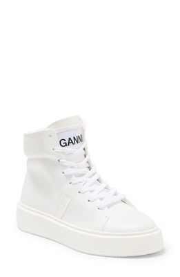Ganni High Top Sneaker in Egret