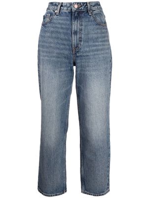 GANNI high-waisted cropped jeans - Blue