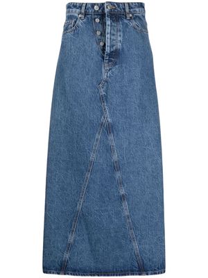 GANNI high-waisted denim maxi skirt - Blue