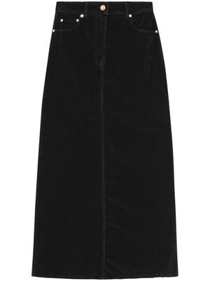 GANNI high-waisted denim skirt - Black