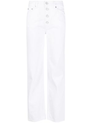 GANNI high-waisted straight-leg jeans - White