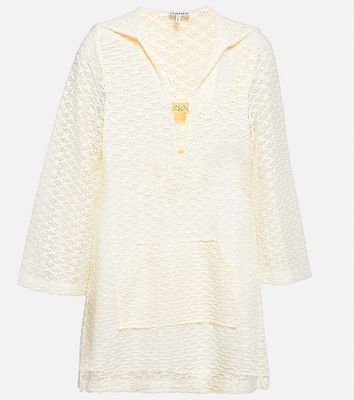 Ganni Hooded mesh lace beach dress