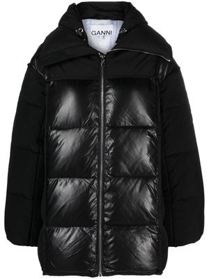 GANNI hooded padded jacket - Black