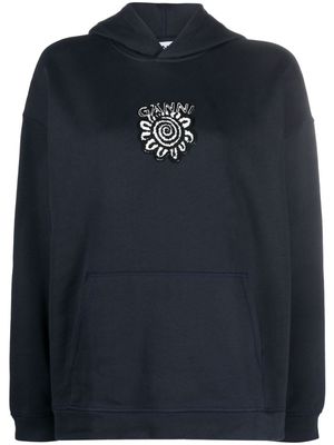 GANNI Isoli Flower organic cotton hoodie - Blue