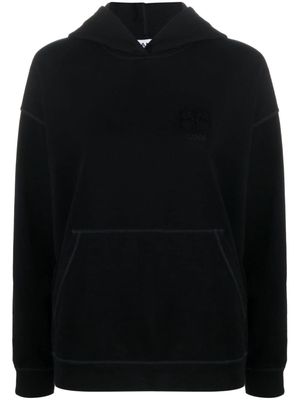 GANNI Isoli logo-embroidered cotton hoodie - Black