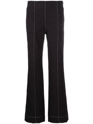 GANNI jacquard flared trousers - Black