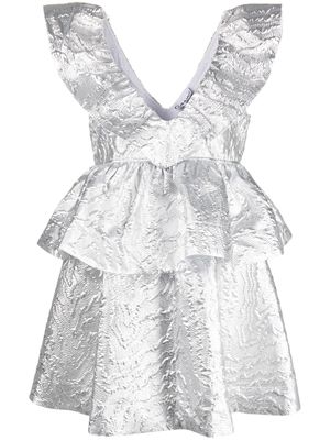 GANNI jacquard metallic dress - Silver