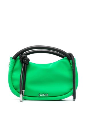 GANNI knot detail tote bag - Green