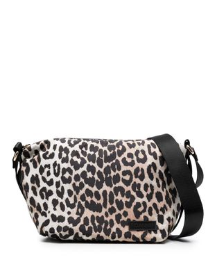 GANNI leopard-print crossbody bag - Brown
