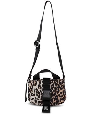 GANNI leopard-print crossbody bag - Neutrals