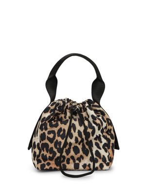 GANNI leopard-print tote bag - Black