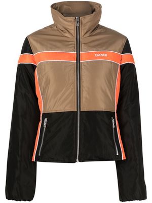 GANNI light-padded fitted jacket - Brown