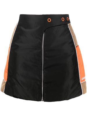 GANNI light padded mini skirt - Black