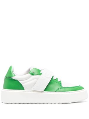 GANNI logo-embossed touch-strap sneakers - White