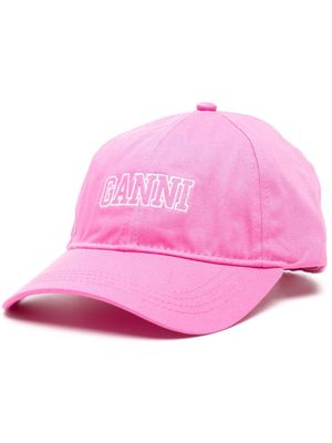 GANNI logo-embroidered baseball cap - Pink