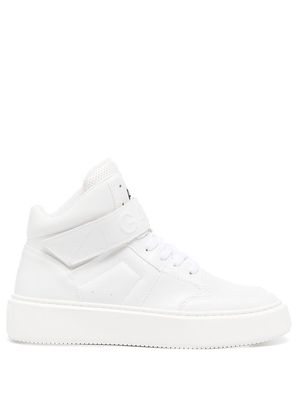 GANNI logo-patch high-top sneakers - White