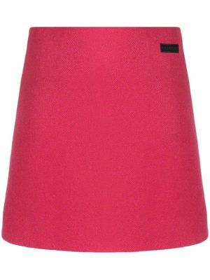 GANNI logo-patch pencil skirt - Pink