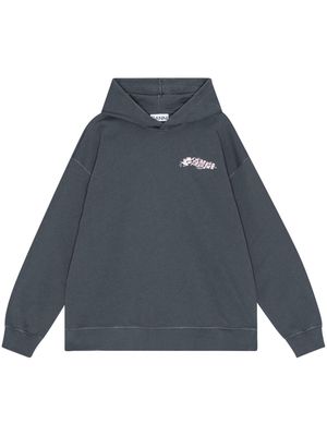 GANNI logo-print cotton hoodie - Grey